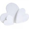 Wooden heart scatter decoration wedding hearts white 3/5/7cm 50p