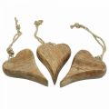 Floristik24 Wooden heart pendant heart wood decoration for hanging 10cm 3pcs