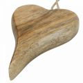 Floristik24 Wooden heart deco hanger heart wood decoration for hanging nature 14cm