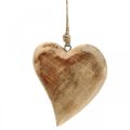 Floristik24 Wooden heart, heart pendant made of mango wood 9×9cm 4pcs