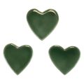 Floristik24 Wooden hearts decorative hearts green glossy wood 4.5cm 8pcs