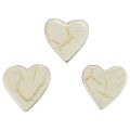 Floristik24 Wooden hearts decorative hearts white gold gloss crackle 4.5cm 8pcs