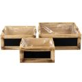 Floristik24 Wooden box with chalkboard and insert, 3 sizes set, 30cm
