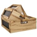 Wooden box with chalkboard and
