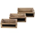 Wooden box with chalkboard for labeling, set of 3, 36cm | Floristik24.ie