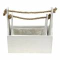 Floristik24 Plant box tool box with handle wooden box white 27 × 15cm / 22 × 10.5cm