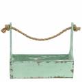 Floristik24 Plant basket tool box with jute handle green used look 28x12x24cm 1pc