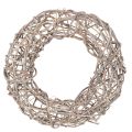 Floristik24 Wooden wreath, decorative wreath, natural white, Ø30cm, H9.5cm
