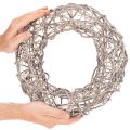 Wooden wreath, decorative wreath, natural white, Ø30cm, H9.5cm | Floristik24.ie
