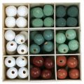 Floristik24 Wooden beads wooden balls for handicrafts sorted green Ø3cm 36pcs