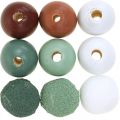 Floristik24 Wooden beads wooden balls for handicrafts sorted green Ø3cm 36pcs