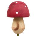Floristik24 Wooden mushroom on the stick colored assort. 4cm 6pcs