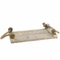 Floristik24 Wooden tray with rope handles 35cm x 20cm H15cm