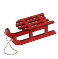 Floristik24 Wooden sledge for hanging red 15cm 6pcs