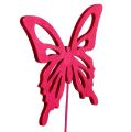 Floristik24 Wooden butterfly with wire pink ass. 8cm 18pcs