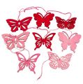 Floristik24 Wooden butterflies to hang pink 8cm - 10cm 24pcs