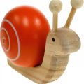 Floristik24 Wooden snails for decorating, spring, garden snail green-orange, table decoration 6pcs