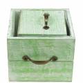Floristik24 Planter wooden drawer light green 15x15/12x12cm set of 2
