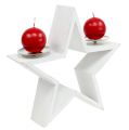 Floristik24 Wooden star with 2x white candlesticks