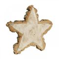 Floristik24 Tree disc, candle tray star, advent decoration, decorative tray made of natural wood Ø23cm
