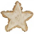 Floristik24 Tree disc, candle tray star, advent decoration, decorative tray made of natural wood Ø23cm