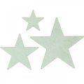 Floristik24 Wooden stars deco sprinkles Christmas Mint 3/5/7cm 29p