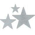 Floristik24 Wooden stars deco sprinkles Christmas gray 3/5/7cm 29p