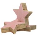 Floristik24 Wooden stars decoration stars Christmas decoration pink gloss Ø5cm 8pcs