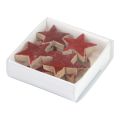 Floristik24 Wooden stars decorative stars red scattered decoration glossy effect Ø5cm 12pcs