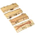 Wooden tray with tree bark birch wood decoration 25×10×2cm 4 pieces | Floristik24.ie