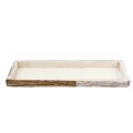 Floristik24 Wooden tray with natural bark, washed white, 59cm x 20cm