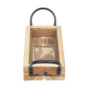 Floristik24 Wooden tray with handles decorative tray natural black 25×12.5×5cm