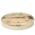 Floristik24 Candle holder for four taper candles, round wooden tray, 25cm