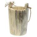 Floristik24 Wooden pot to hang natural 2pcs