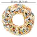 Artificial hydrangea wreath, colorful, for door and wall, 55cm | Floristik24.ie