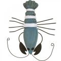 Floristik24 Lobster made of wood and metal maritime decoration blue 15x12cm