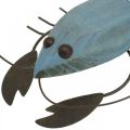 Floristik24 Lobster made of wood and metal maritime decoration blue 15x12cm