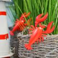 Floristik24 Lobster deco-hanger metal red 11.5x21.5cm 3pcs