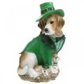 Floristik24 Beagle in Hat St. Patrick&#39;s Day Dog in Suit Garden Decor Hound H24.5cm