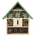 Floristik24 Insect Hotel Wooden Insect House Green Natural 26.5x9x31cm