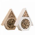 Insect Hotel Honeycomb Bee Hotel Wood White Natural H18.5cm 2pcs