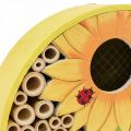 Floristik24 Insect Hotel Round Wooden Insect House Yellow Sunflower Ø25cm