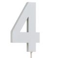 Floristik24 Anniversary number &quot;4&quot; on the stick white L27cm 10pcs