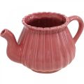Floristik24 Decorative teapot ceramic plant pot pink, red, white L19cm 3pcs