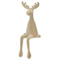 Elk flocked edge sitter brown 31cm 3 pieces | Floristik24.ie