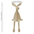 Elk flocked edge sitter brown 31cm 3 pieces | Floristik24.ie