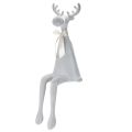 Floristik24 Decorative flocked elk figurine with bow, shelf sitter, 80cm