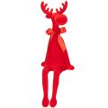 Floristik24 Decorative elk figurine with bow, sitting, flocked shelf sitter, 54cm