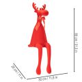 Decorative moose figurine, flocked shelf sitter with bow, 80cm | Floristik24.ie