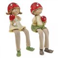 Floristik24 Shelf stool decorative figures boy and girl mushroom children 2pcs